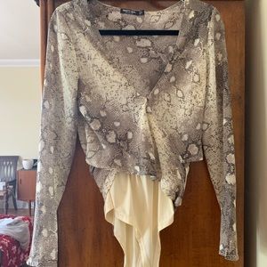 Snakeskin Nasty gal bodysuit